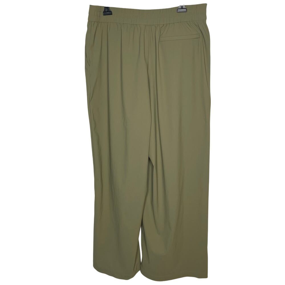 Athleta Pinnacle High Rise Trousers size 14 Olive Branch Green Wide Leg - Picture 4 of 12